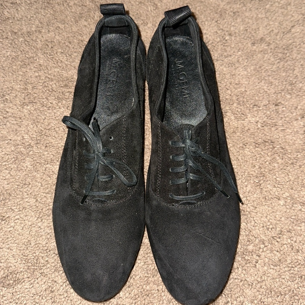 M. Gemi Made In Italy Black Suede Italian Oxford’s Shoes for Women